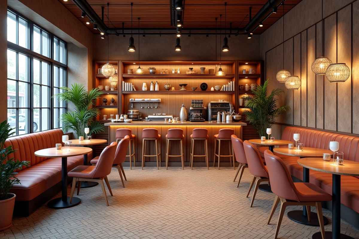 Café moderne avec décoration rétro et styles d