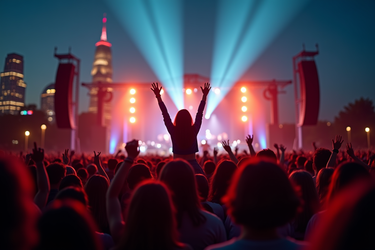 Foule joyeuse lors d